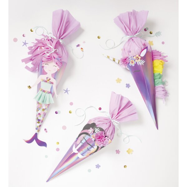 folia Schultüten-Bastelset UNICORN SCHOOL, 3 Motive