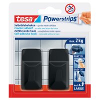 tesa Powerstrips Haken SMALL Rechteck, schwarz