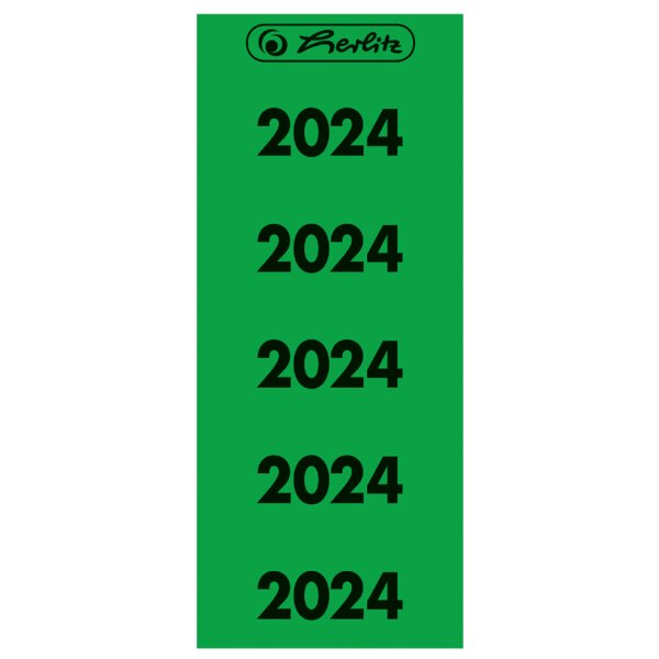 herlitz Ordner-Inhaltsschild Jahreszahl 2024, grün