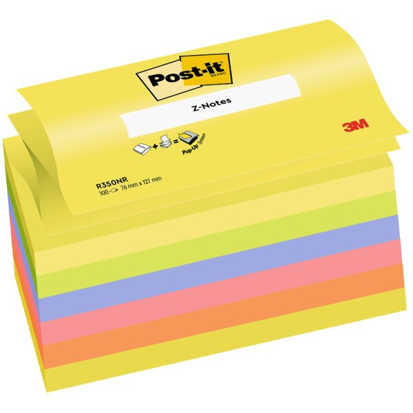 Post-it Haftnotizen z-notes, 76 x 76 mm, 6-farbig
