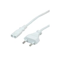 VALUE Netzkabel White 19.99.2095 Euro-Flach auf C7 Buchse...