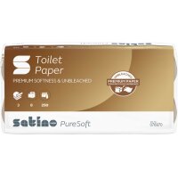 SATINO Toilettenpapier PureSoft 628528 3-lagig, 8 Rollen à 250 Blatt