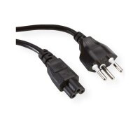 VALUE Netzkabel Black 19.99.2097 T12 auf C5, 3polig 1m