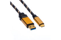 ROLINE USB-A-C, Lade & Datenkabel 11.02.9013 Gold, ST ST, 3.2 Gen2 1m