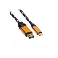 ROLINE USB-A-C, Lade & Datenkabel 11.02.9013 Gold,...