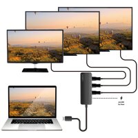 LogiLink 4K DisplayPort - HDMI Splitter, 3-fach, schwarz