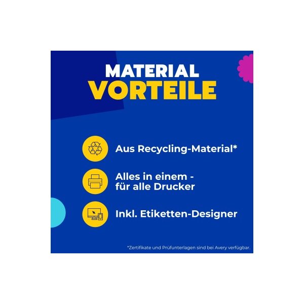 AVERY ZWECKFORM Etiketten 210x297mm LR3478 recycling 100 Stück