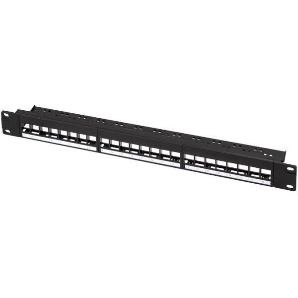 LogiLink Panneau de brassage 19 Keystone, 24 ports, noir