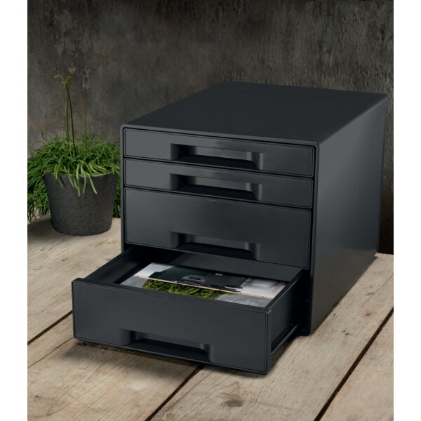 LEITZ Bloc de classement Recycle CUBE, 4 tiroirs, noir