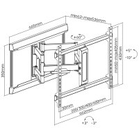 DIGITUS Support mural pour téléviseur Full...