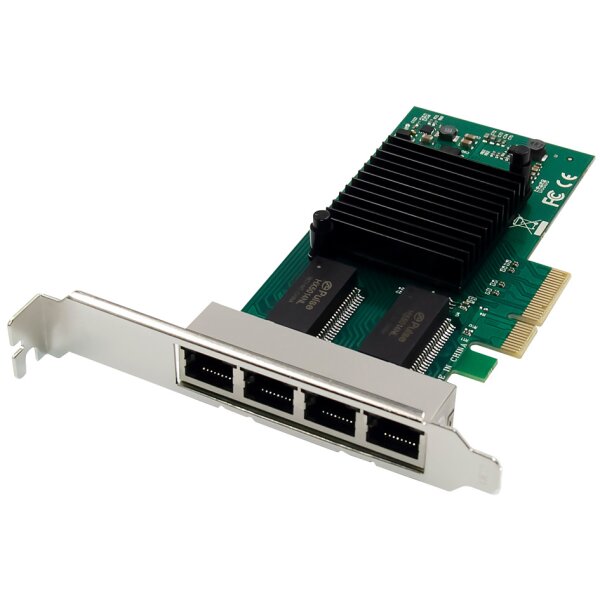 DIGITUS Carte réseau PCI Express Gigabit Ethernet, 4 ports