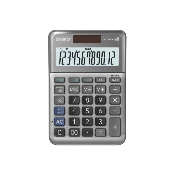 CASIO Calculatrice de table MS-120FM gris