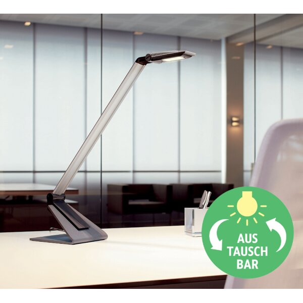 MAUL Lampe de bureau à LED MAULsolaris, socle, anthracite