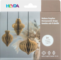 HEYDA Set décoration Goutte en nod dabeille, naturel