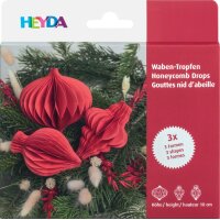 HEYDA Set décoration Goutte en nid dabeille, rouge