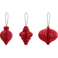 HEYDA Set décoration Goutte en nid dabeille, rouge