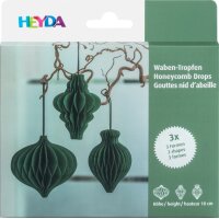 HEYDA Set décoration Goutte en nid dabeille, vert