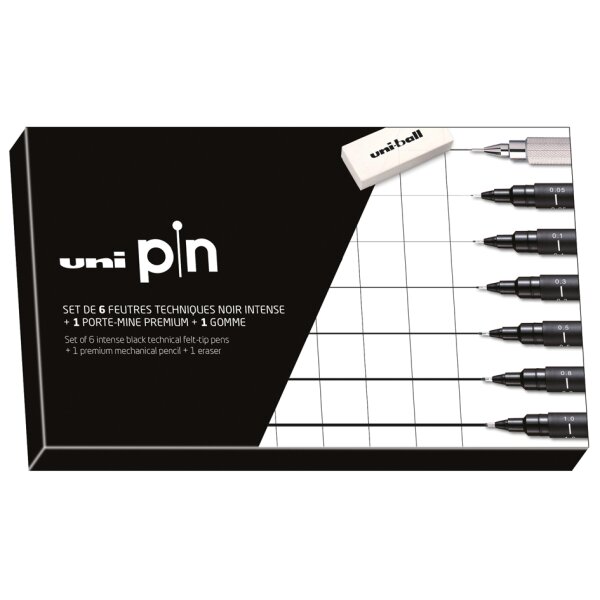 uni-ball Set dinstruments décriture pin, coffret de 8