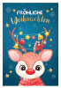 SUSY CARD Weihnachtskarte "Rentier mit Lichterkette"
