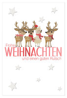 SUSY CARD Weihnachtskarte Alpaka zwischen Hirschen