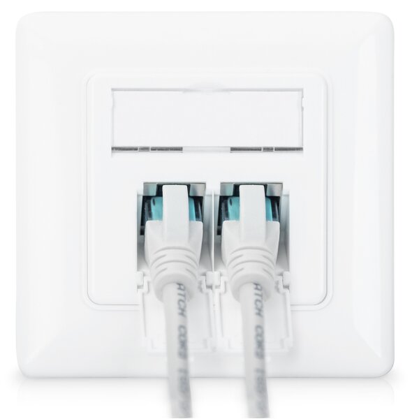 DIGITUS Unterputzdose Kat. 6A, Klasse EA, 2x RJ45, reinweiss