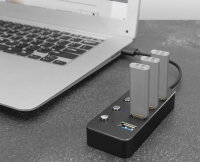 DIGITUS USB 3.0 Hub, 4-Port, schaltbar, Aluminium...