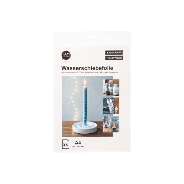 I AM CREATIVE Film décalomanie à eau A4 4010.57 clair 2 pièces