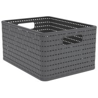 ROTHO Korb Country, A4 1115308046PC 18l, Holzkohle schwarz