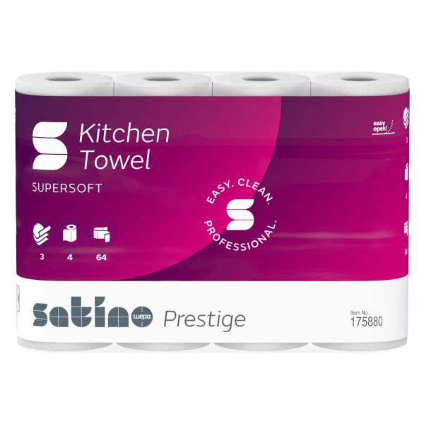SATINO Papier ménage Satino 26x22cm 627885 3 plis, 4 roul. / 51 flls.