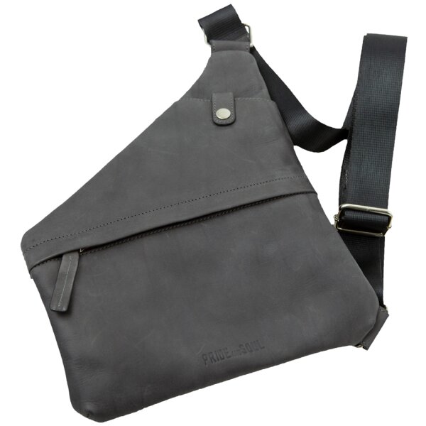 PRIDE&SOUL Umhängetasche CROSS, Leder, grau