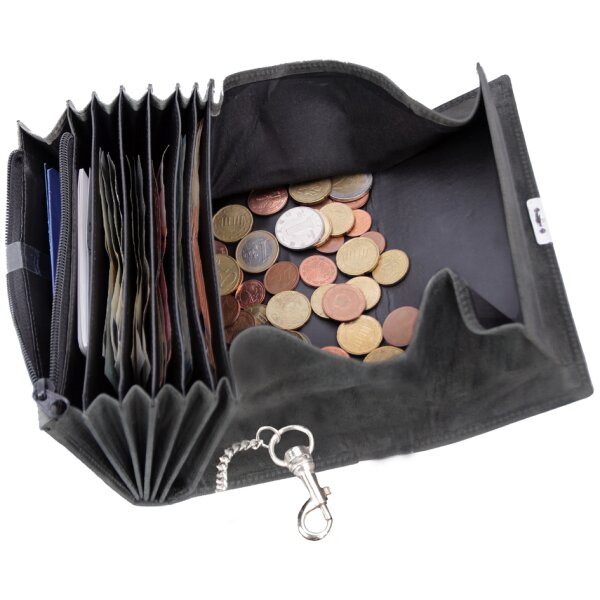 Alassio Portefeuille de serveur, en cuir velours, brun