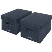 LEITZ Aufbewahrungsbox aus Stoff, Grösse M, 2er Set, samtgrau