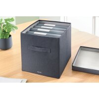 LEITZ Aufbewahrungsbox aus Stoff, Grösse M, 2er Set, samtgrau