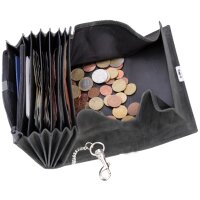 Alassio Portefeuille de serveur, en cuir velours, gris