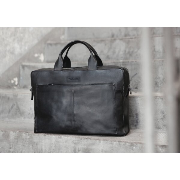 PRIDE&amp;SOUL Sac pour laptop NOMAD Business, cuir, noir