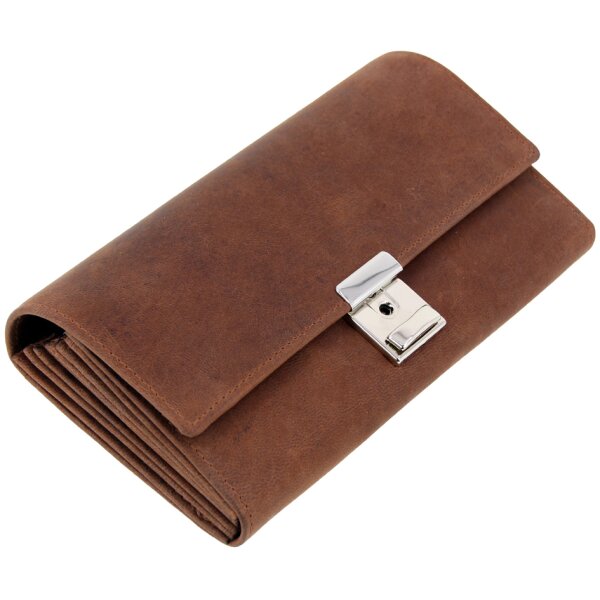 Alassio Portefeuille de serveur, en cuir velours, brun