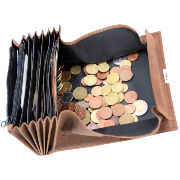 Alassio Portefeuille de serveur, en cuir velours, brun