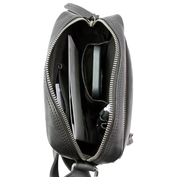 PRIDE&SOUL Sac à bandoulière PORT, cuir, noir