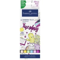 FABER-CASTELL Sketch Marker GOLDFABER, 6er Etui Kawaii