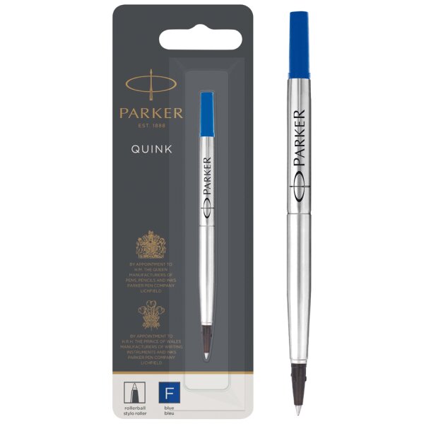 PARKER Recharge pour rollerball QUINK, blister de 2, bleu
