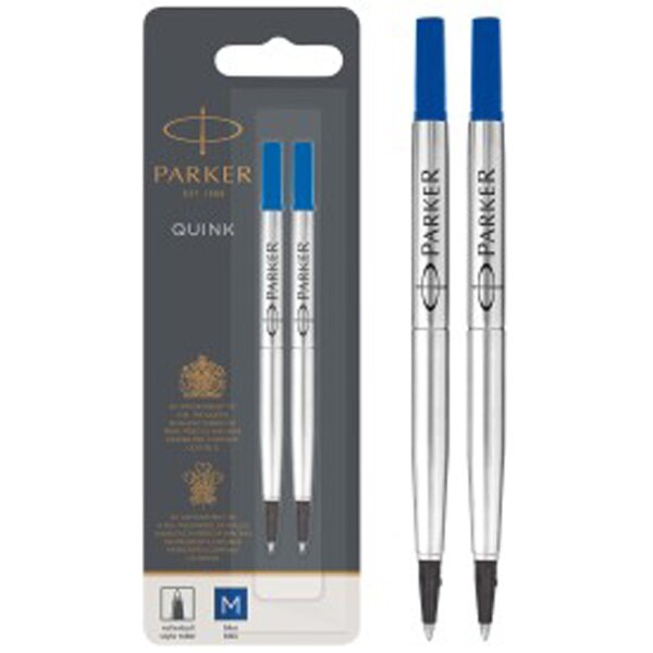 PARKER Recharge pour rollerball QUINK, blister de 2, bleu
