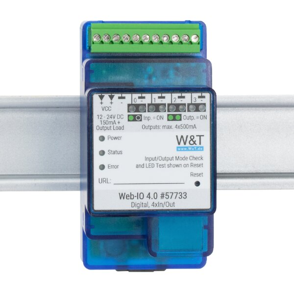 W&T Web-IO numérique 4.0, 4 x In/Out, 10/100 BaseT, bleu