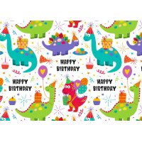 SUSY CARD Geschenkpapier "Birthday Dinos", auf...