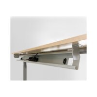 APOLLO Kabelwanne 126cm VKC16/S grau, für 160cm Tische