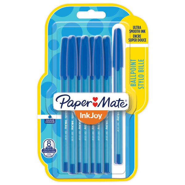 Paper:Mate Kugelschreiber InkJoy 100, 8er Blister, schwarz