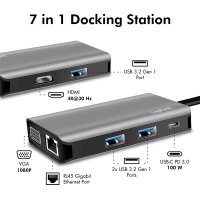 LogiLink USB 3.2 (Gen 1) Docking-Station, USB-C, 7-Port