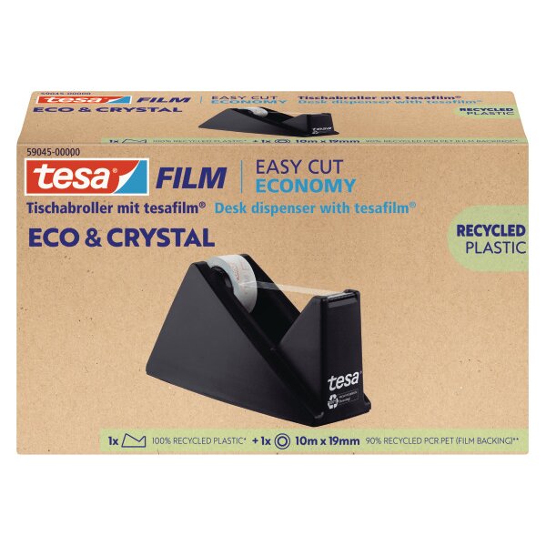 TESA Tesafilm eco&crystal 10mx19mm 59045-00000 Tischabroller schwarz 1 Stück
