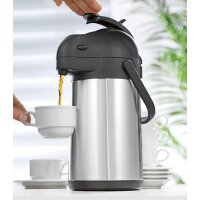 Esmeyer Pump-Isolierkanne STREAM, 1,9 Liter, silber schwarz