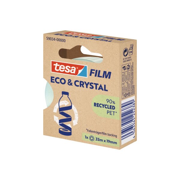 TESA Klebeband 19mmx33m 59034-00000 Crystal Recycled, transparent