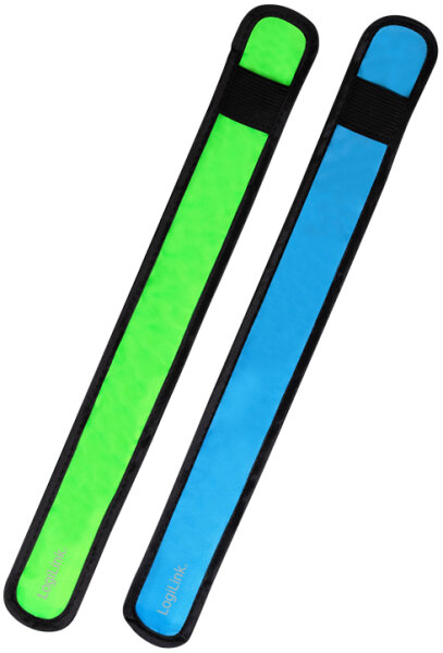 LogiLink Bande réfléchissante LED, set de 2, bleu & vert